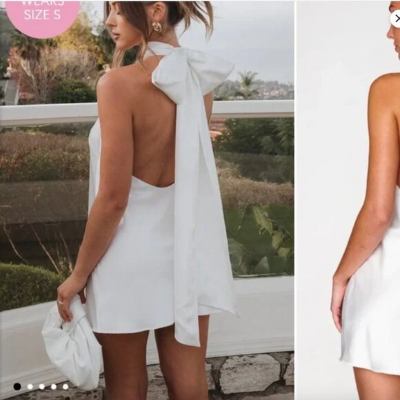 Show Me Your MuMu White Backless Halter Mini Dress - Picture 4 of 8